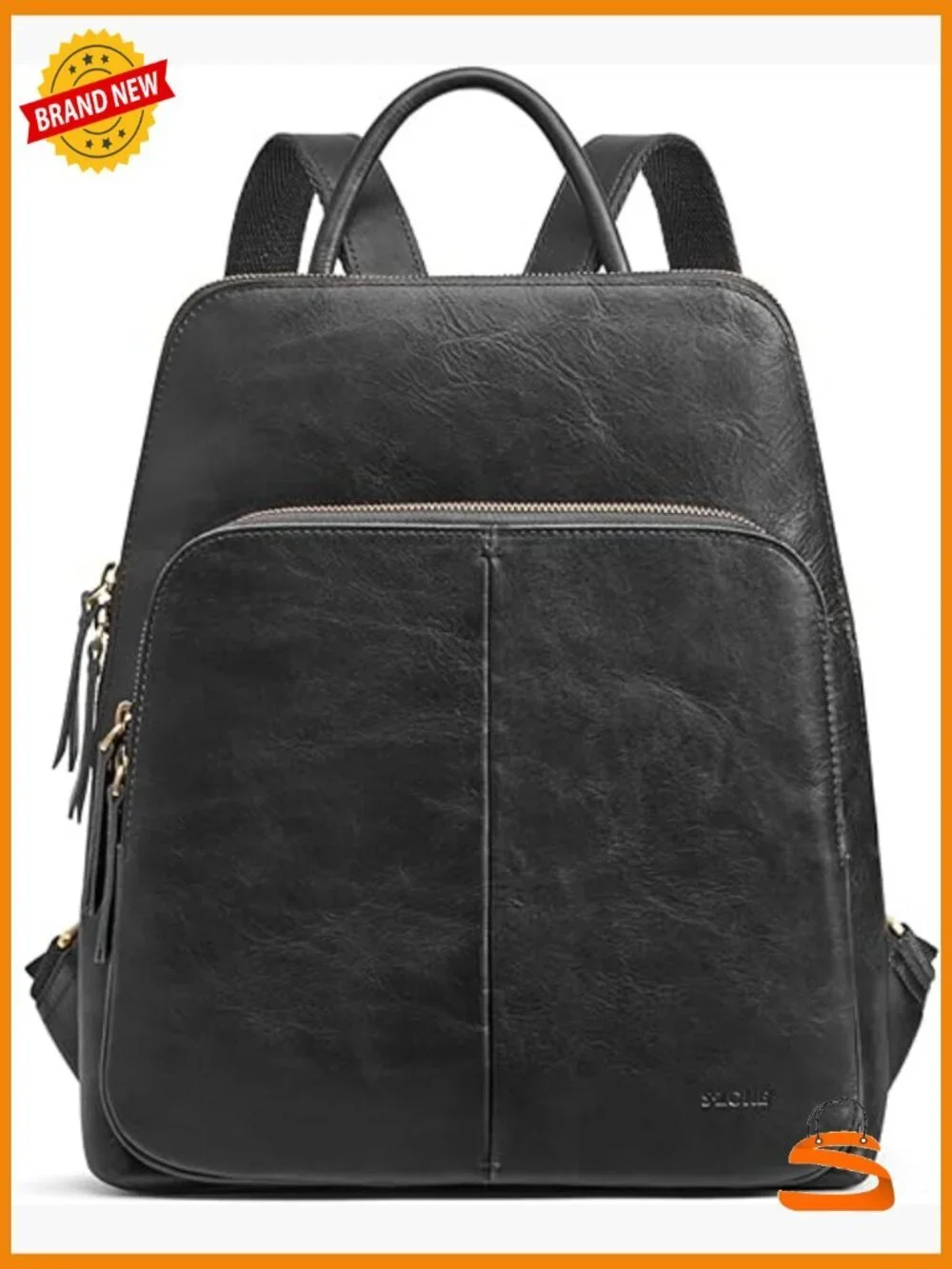 Leather Anti-theft RFID Travel Backpack for Work, Laptop Compatible, Adjustable